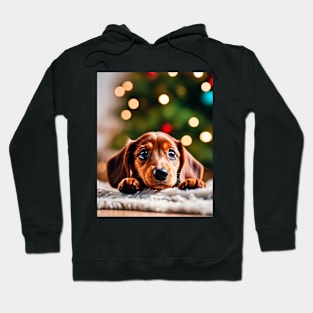 Cute Christmas Dachshund Puppy Hoodie